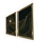 Wallity Set de 2 Cuadros Decorativos Enmarcados en Oro y Negro